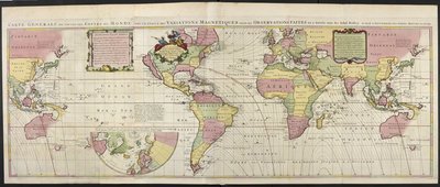 Map of the World, with magnetic variations by Dutch School