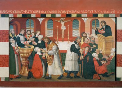 Martin Luther preaching (detail) by Dutch School
