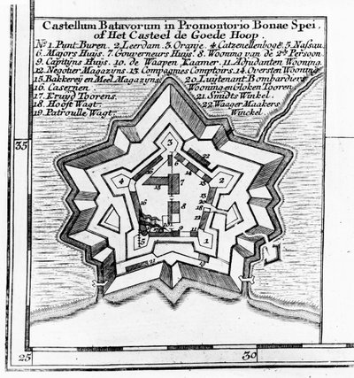 Plan of the Batavian Castle, Cape of Good Hope c.1803-1806 by Dutch School