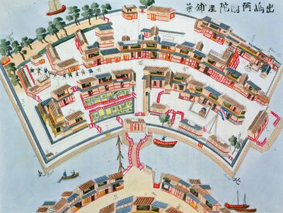 Plan of the Dutch Factory in the Island of Desima at Nangasaki, from Illustrations of Japan by Isaac Titsingh, published London, 1822 by Dutch School