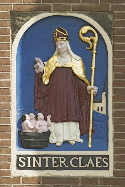 Santa Claus Plaque in the Dam by Dutch School