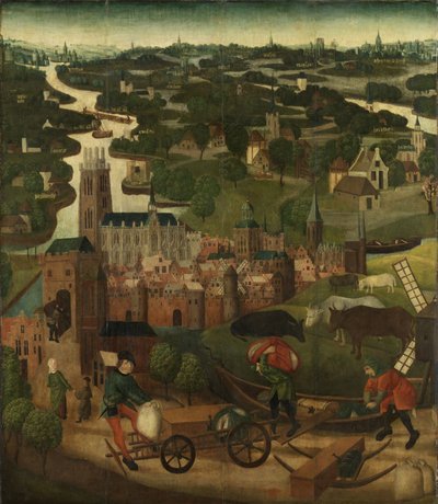 St Elizabeth Flood by Master of the Holy Elisabeth Panels c.1490-5 by Dutch School