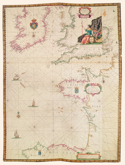 The coasts of France, England and Ireland, from Collection of Dutch Marine Maps by Dutch School