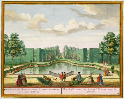View from the bower over the great lake, from Het Zeganplant Kennemerlant, by Hendrick de Leth and Matthias Brouerius Van Nidek, published c.1700-1730 by Dutch School
