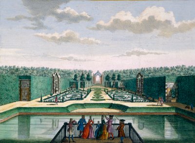 View of the parterre and triumphal arch, Meerestein, from Het Zeganpralent Kennemerlant by Hendrick de Leth and Matthias Brouerius Van Nidek, published c.1700-1730 by Dutch School