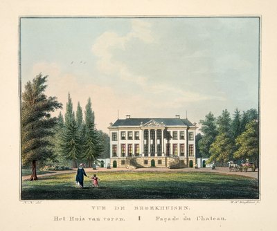 View of Broekhuisen. The House from the Front. Facade of the Chateau by Dutch School