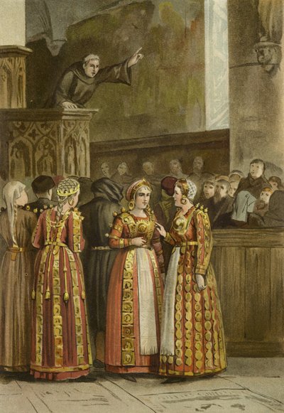 Women in Traditional Friesian Costume, Netherlands, 15th Century by Dutch School