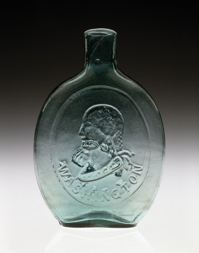 Figured Flask, c. 1847 by Dyottville Glass Works