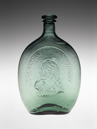 Figured Flask, c. 1848 by Dyottville Glass Works