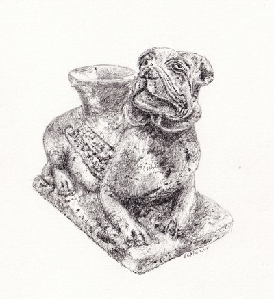 Charming Bulldog Statue by EC Mazur