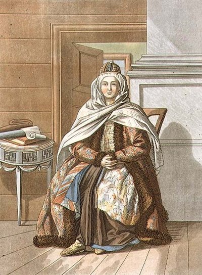 Tartar Woman from Tomsk, engraved by Jegor Skotnikoff (1782-1843) by E. (after) Karnejeff