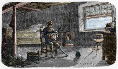 Portrait of the young Josiah Wedgwood with a permanently weakened knee left by smallpox learning to be a skilled potter by E. A. Tilly