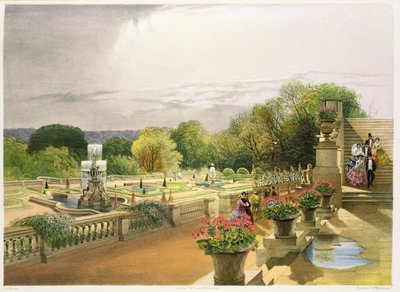 The Parterre, Harewood House near Leeds, pub. by Thomas McLean by E. Adveno Brooke