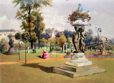 The Terrace Garden, Woburn Abbey, Berkshire by E Adveno Brooke