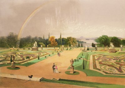 View in the Gardens of Eaton Hall by E. Adveno Brooke