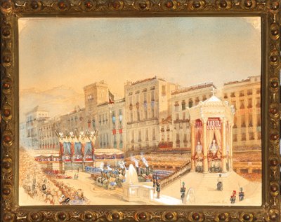 Inauguration of the Ligure-Subalpine Railway, Genoa, February 20 by E. Binelli
