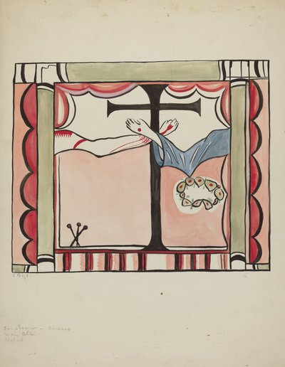 Detail from Main Reredos at Sanctuario Church, Chimayo by E. Boyd