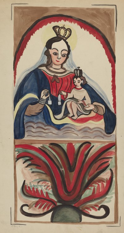 Retablo - Virgin & Child by E. Boyd