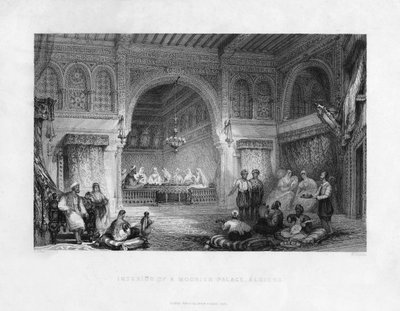Interior of a Moorish Palace, Algiers, Algeria by E. Challis