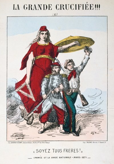 Soyez les Freres!, allegory of Republican France by E. Courtaux