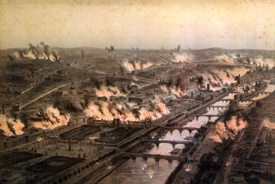 Panorama of the Fires in Paris during the Commune, May 1871 by E. Daroy