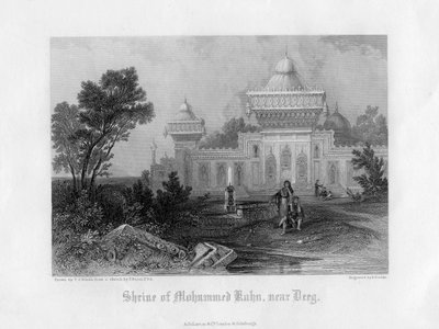 Shrine of Mohummed Kahn, near Deeg, Rajasthan, India by E. Finden