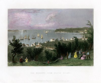The Narrows as Seen from Staten Island, New York, USA by E. Finden
