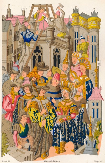 Founding of the Abbey of St Genevieve, 15th century, 1849 by E. Hauger