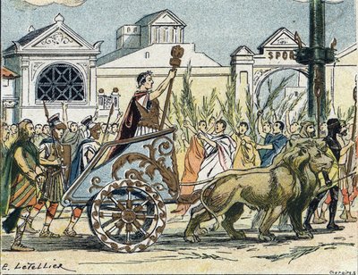 The Triumphal Cortege of Julius Caesar by E. Letellier