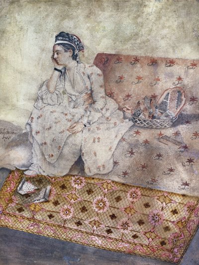 Portrait of Mary Gunning, Countess of Coventry, after a drawing by Jean-Etienne Liotard, 1755 by E. Lyttleton