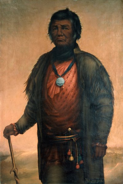 Portrait of Shabbona, Potawatomi Chief, 1859 by E. S. Webber