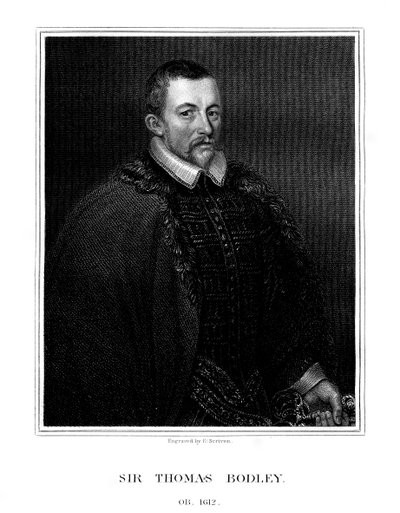 Sir Thomas Bodley, English Founder of the Bodleian Library, 1823 by E. Scriven