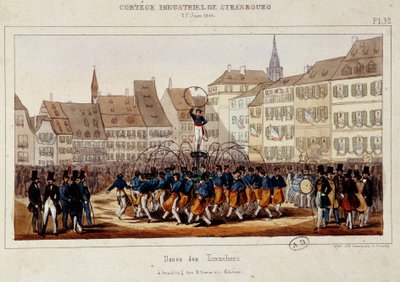 La danse des tonneliers during the industrial cortege in Strasbourg on 25 June 1840 (Lithograph) by E. Simon