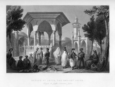 The Bazaar at Jaffa, the Ancient Joppa, Palestine Israel, 1841 by E. Smith