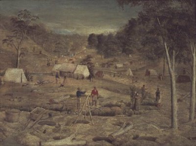 Mining camp at Bathurst, c.1851 by E. Tulloch