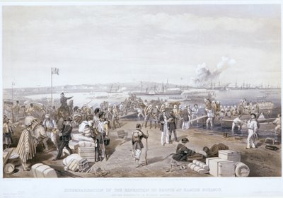 Disembarkation of the Expedition to Kertch at Kamish Bournou by E Walker