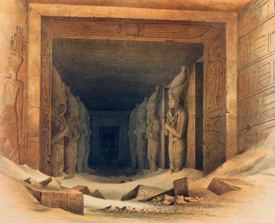 Interior of the Temple of Abou Simbel, Egypt by E Weidenbach