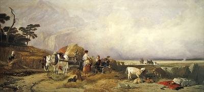 Harvest in the Highlands by E. and Callcott A. W. Landseer