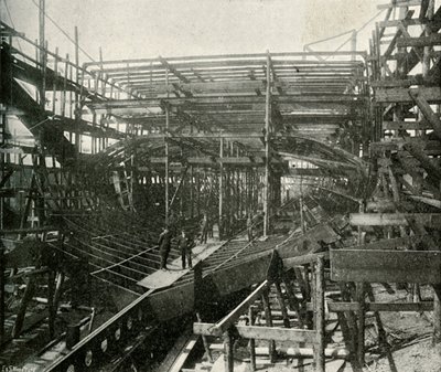 The Building of a War-Ship: A First-Class Cruiser in Progress at the Thames Ironworks by E. and S. Woodbury