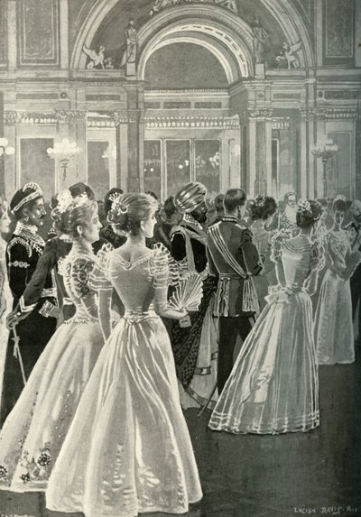 The State Reception at Buckingham Palace: Entrance of the Prince and Princess of Wales, c1897 by E. and S. Woodbury