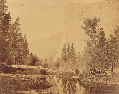 Tutokanula. Valley of the Yosemite. (The Great Chief) "El Capitan." 3500 Feet High. by Eadweard J. Muybridge