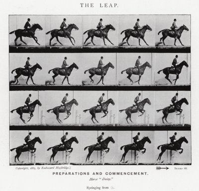 Eadweard Muybridge: The Leap (b/w photo) by Eadweard Muybridge