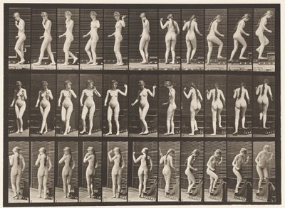 Turning and Ascending Stairs, Waving Hand by Eadweard Muybridge