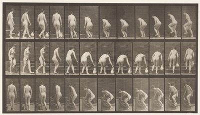 Turning to Ascend Stairs, Stooping, Lifting a Pitcher by Eadweard Muybridge