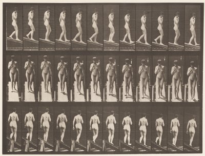 Plate 116. Descending Incline, One Hand On Chin by Eadweard Muybridge