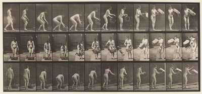 Plate 213. Lifting and Emptying Basket by Eadweard Muybridge