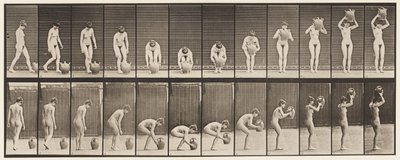 Plate 224. Stooping and Lifting Water Jar to Head by Eadweard Muybridge