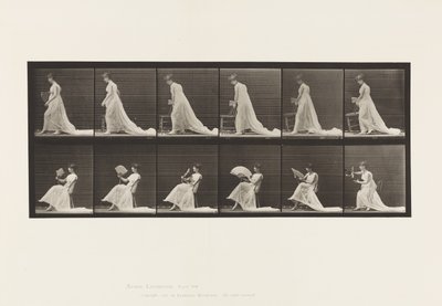Placing Chair, Sitting and Flirting a Fan by Eadweard Muybridge