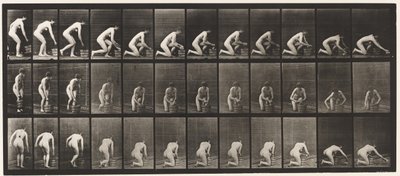 Kneeling on Right Knee and Scrubbing the Floor by Eadweard Muybridge