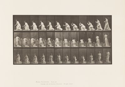 Kneeling Elbows on Chair, Hands Clasped by Eadweard Muybridge